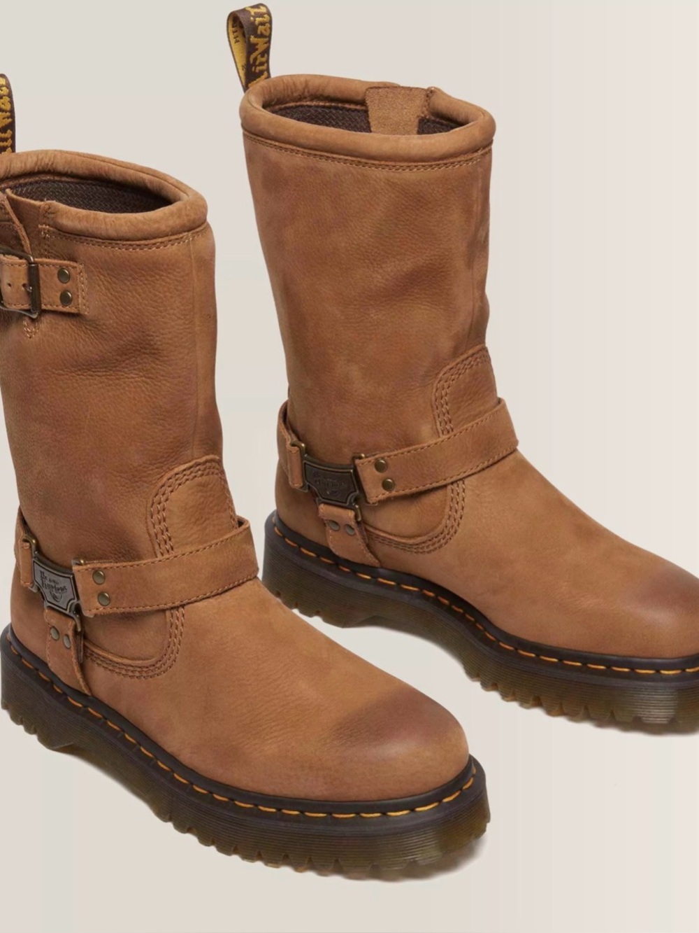 Women’s Dr. Martens Anistone Hi Tumbled Nubuck Harness Biker Boots - Size 5